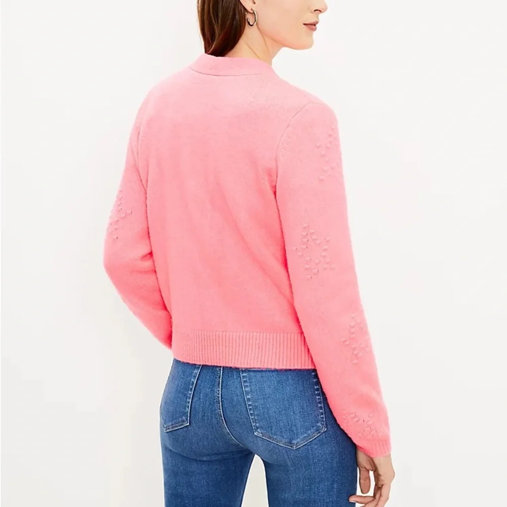 NWT LOFT Star Bobble Cardigan in Pink | M